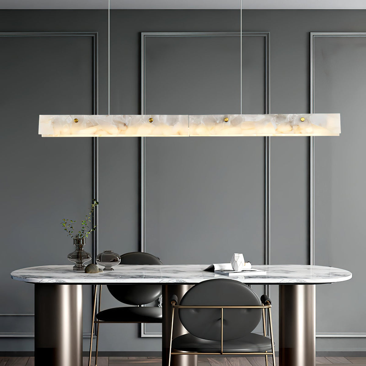 Lampada a sospensione lineare LED in Alabastro