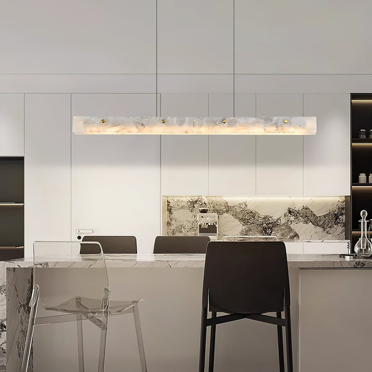 Lampada a sospensione lineare LED in Alabastro