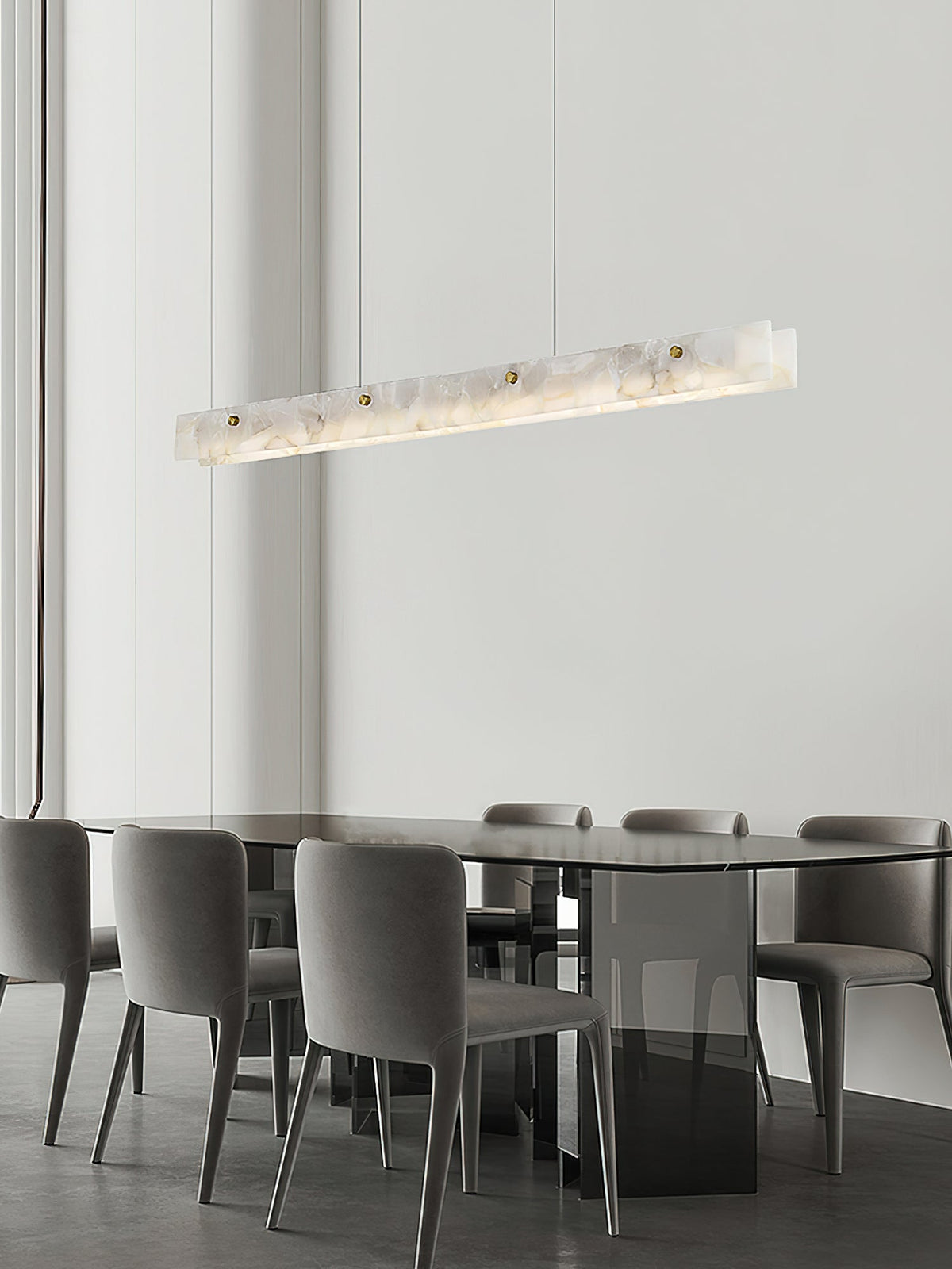 Lampada a sospensione lineare LED in Alabastro