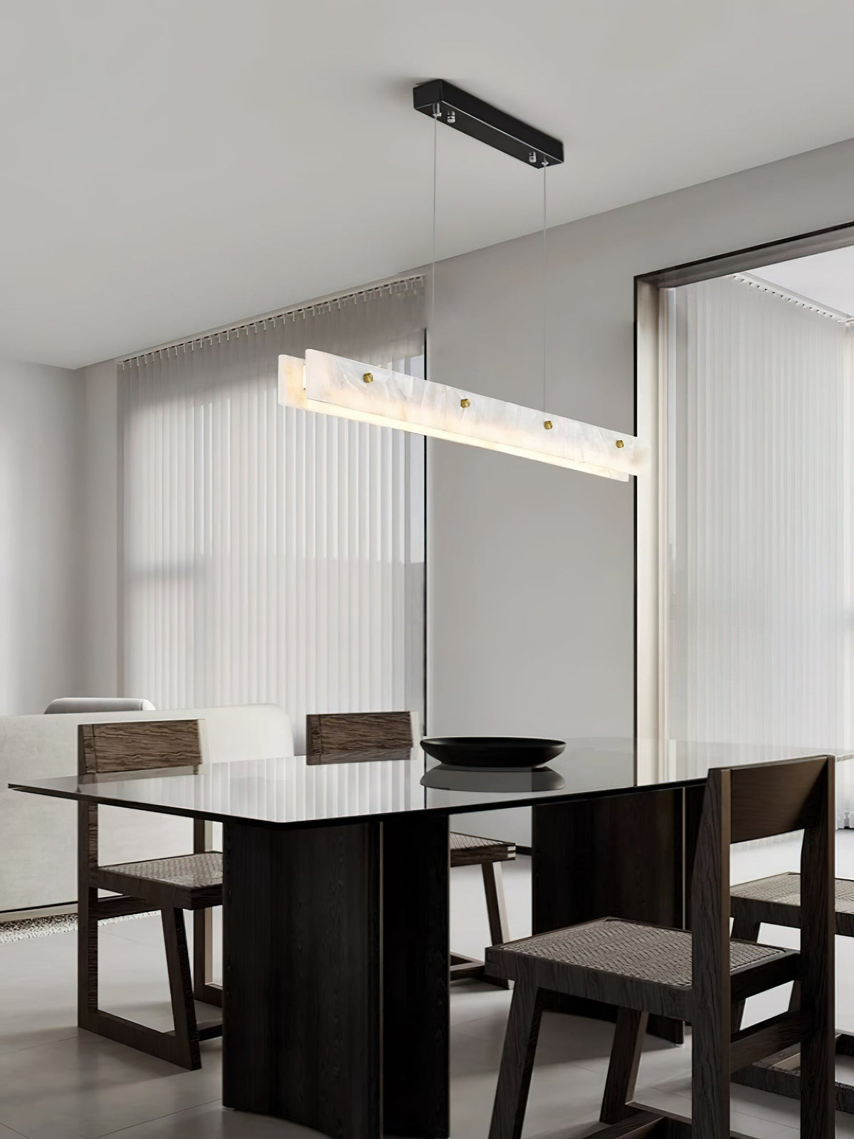 Lampada a sospensione lineare LED in Alabastro