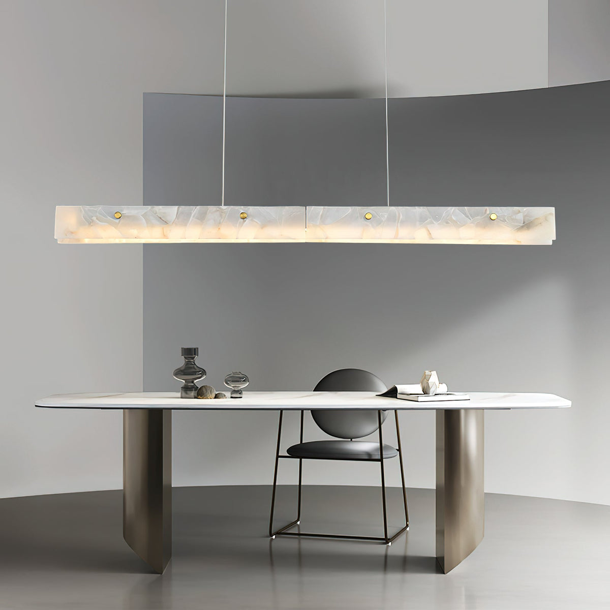 Lampada a sospensione lineare LED in Alabastro