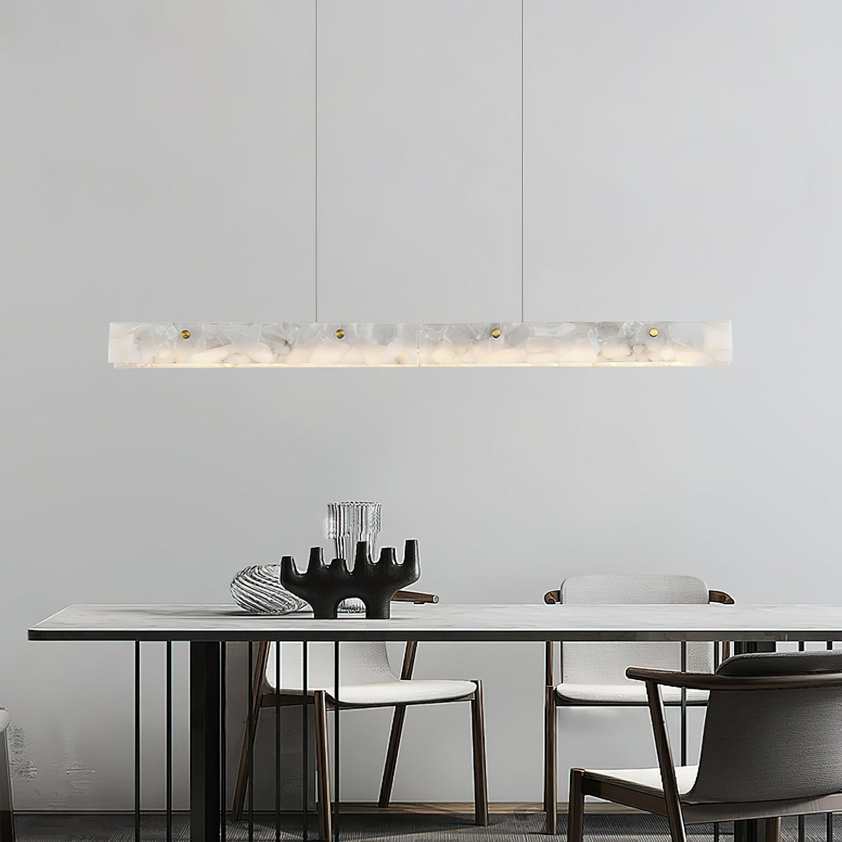 Lampada a sospensione lineare LED in Alabastro