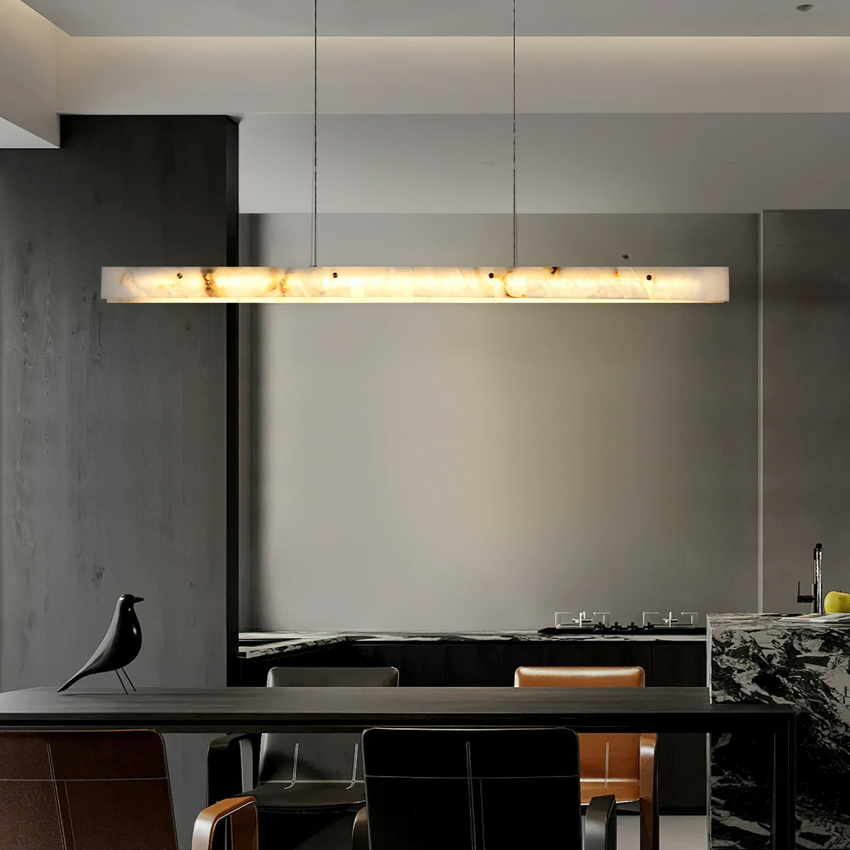 Lampada a sospensione lineare LED in Alabastro