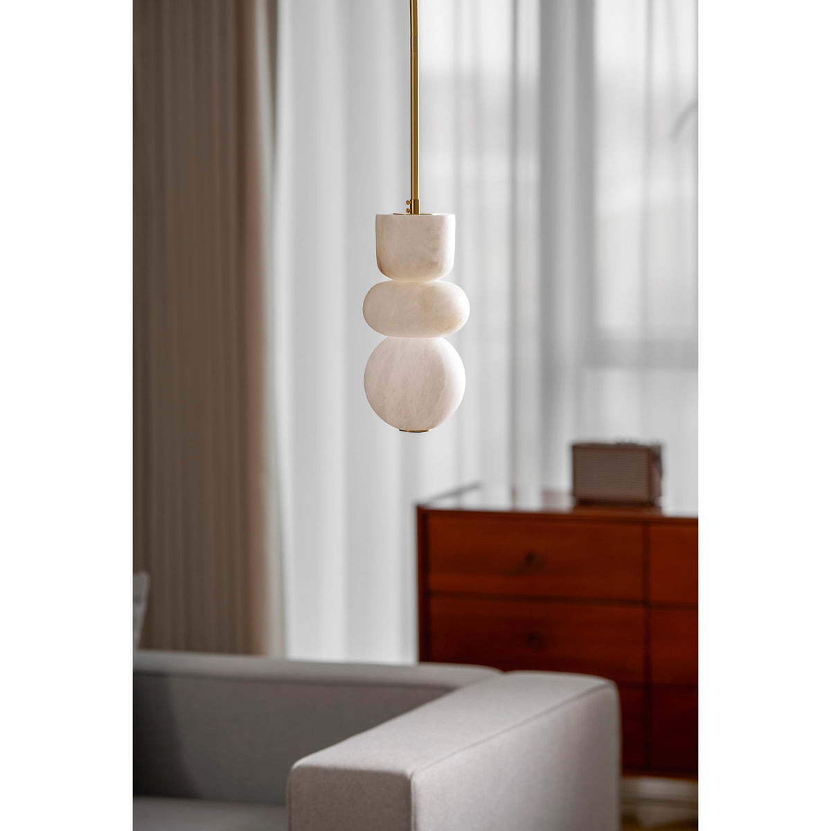 Lampada a sospensione in alabastro