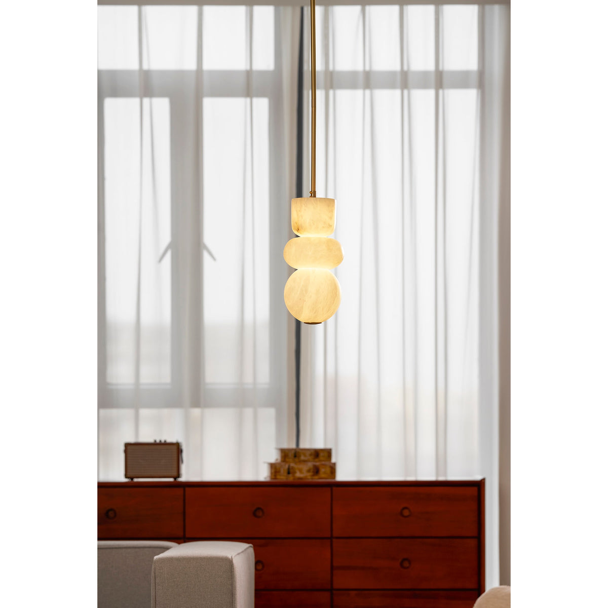 Lampada a sospensione in alabastro