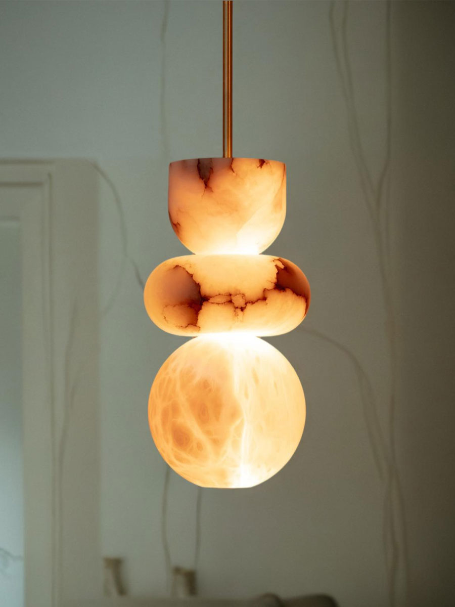 Lampada a sospensione in Alabastro Rauduvyn Modern Totem