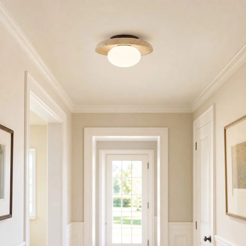 Alaey Modern Travertine Natural Stone Ceiling Light