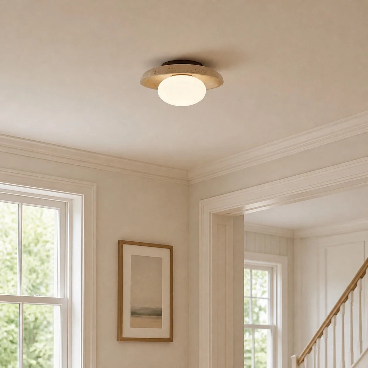 Alaey Modern Travertine Natural Stone Ceiling Light