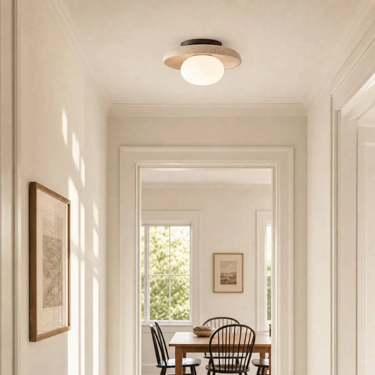 Alaey Modern Travertine Natural Stone Ceiling Light