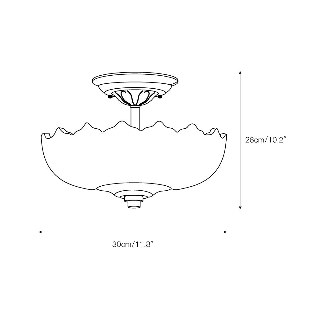 Lampada da soffitto Alaina in vetro