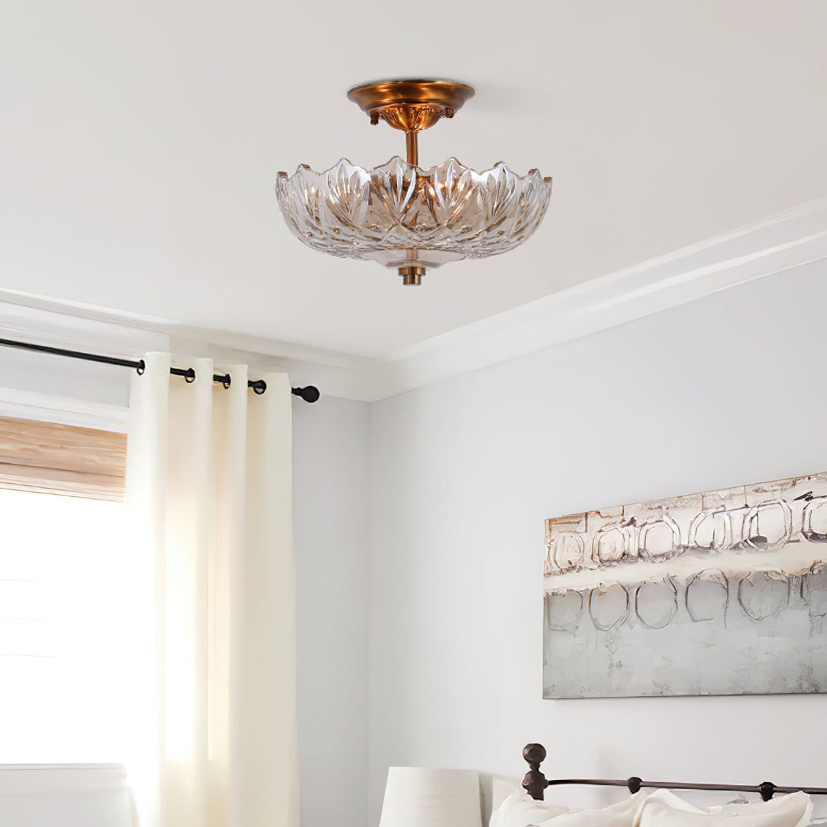Lampada da soffitto Alaina in vetro