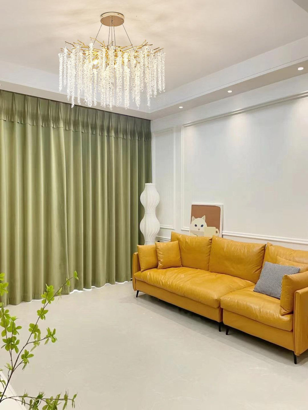 Lustra Lux Lampadario Elegante con Rami di Cristallo Oro
