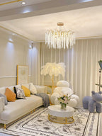 Lustra Lux Lampadario Elegante con Rami di Cristallo Oro