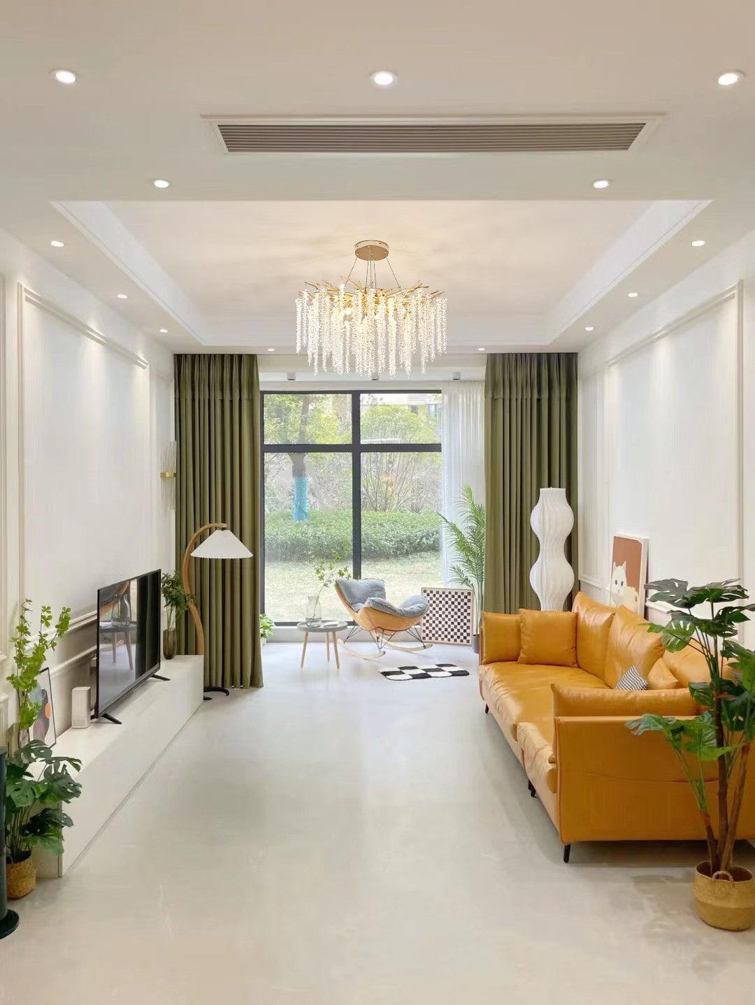 Lustra Lux Lampadario Elegante con Rami di Cristallo Oro