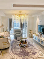 Lustra Lux Lampadario Elegante con Rami di Cristallo Oro