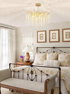 Lustra Lux Lampadario Elegante con Rami di Cristallo Oro