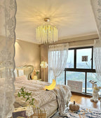 Lustra Lux Lampadario Elegante con Rami di Cristallo Oro