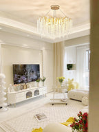 Lustra Lux Lampadario Elegante con Rami di Cristallo Oro