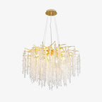 Lustra Lux Lampadario Elegante con Rami di Cristallo Oro