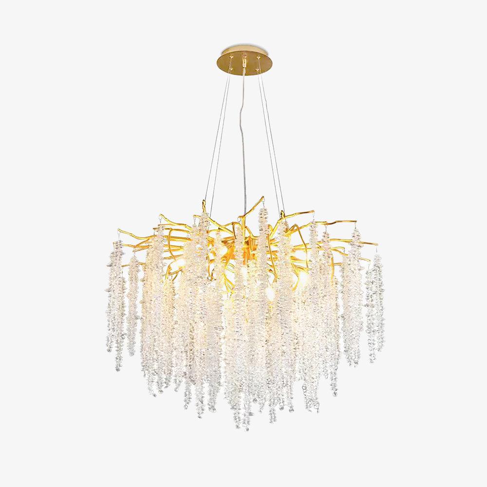 Lustra Lux Lampadario Elegante con Rami di Cristallo Oro
