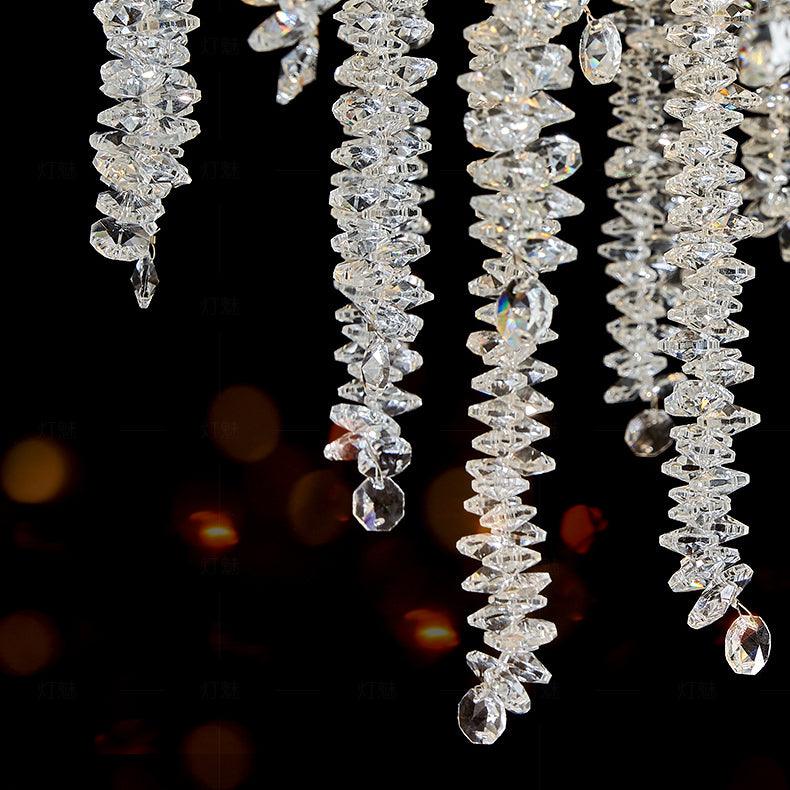 Lustra Lux Lampadario Elegante con Rami di Cristallo Oro