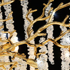 Lustra Lux Lampadario Elegante con Rami di Cristallo Oro