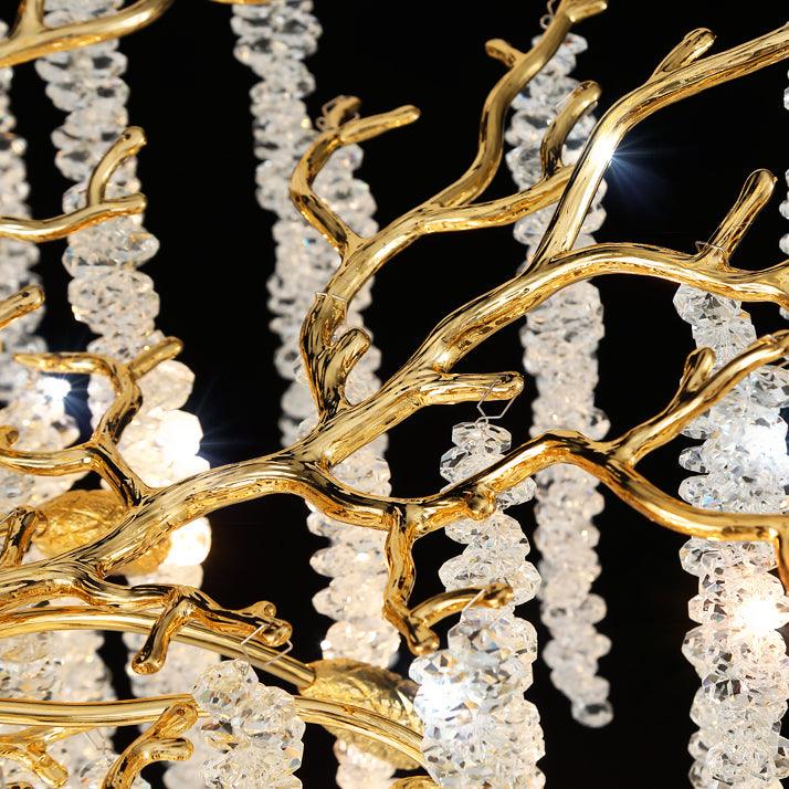 Lustra Lux Lampadario Elegante con Rami di Cristallo Oro