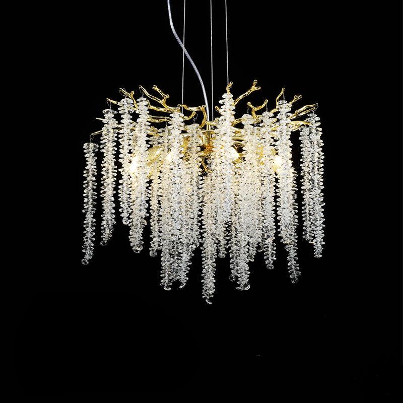 Lustra Lux Lampadario Elegante con Rami di Cristallo Oro