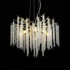 Lustra Lux Lampadario Elegante con Rami di Cristallo Oro
