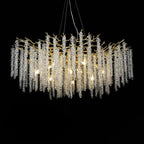 Lustra Lux Lampadario Elegante con Rami di Cristallo Oro