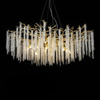 Lustra Lux Lampadario Elegante con Rami di Cristallo Oro