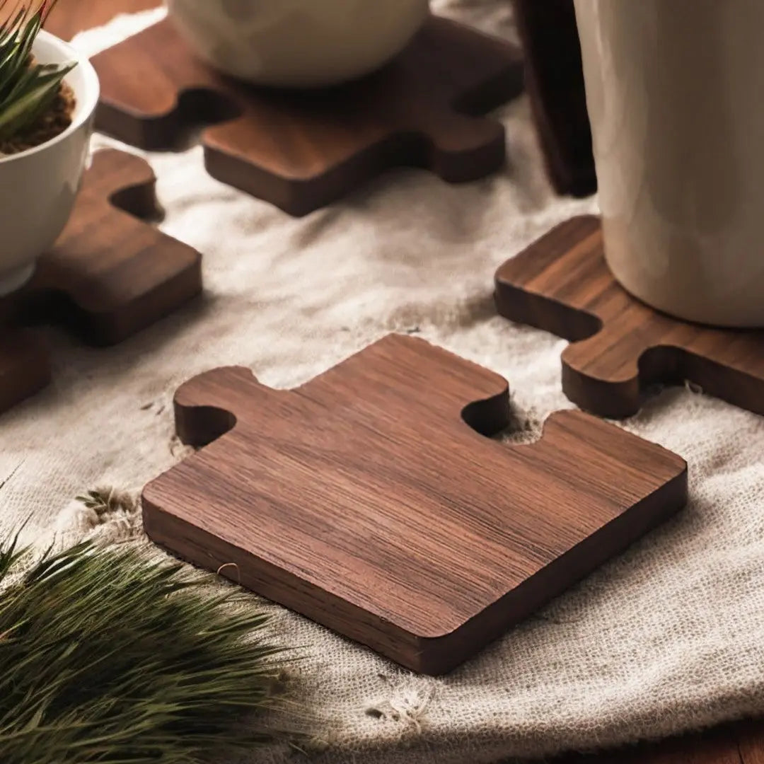 Sottobicchieri Puzzle in Noce Alderon