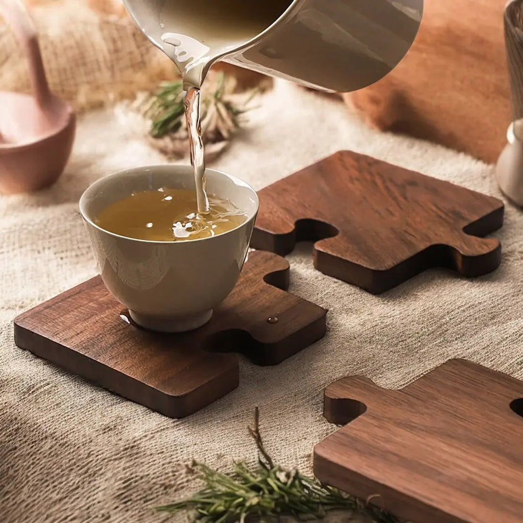 Sottobicchieri Puzzle in Noce Alderon