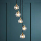 Lampadario a Cascata Allegra 5 Luci in Ottone