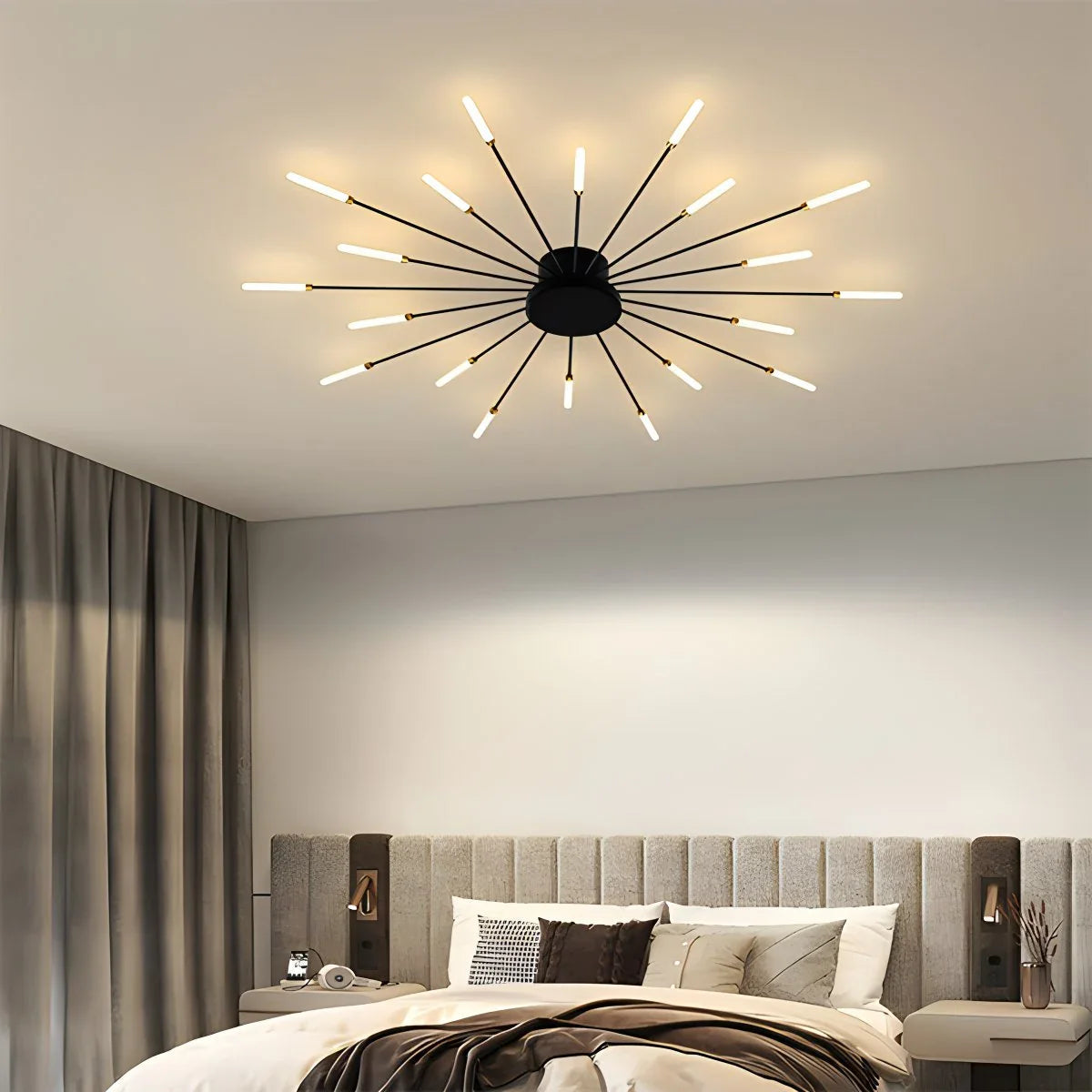 Altisor Lampada da soffitto – LED – Nero/Oro – 20–42 punti luce – Design moderno, dimmerabile per soggiorno
