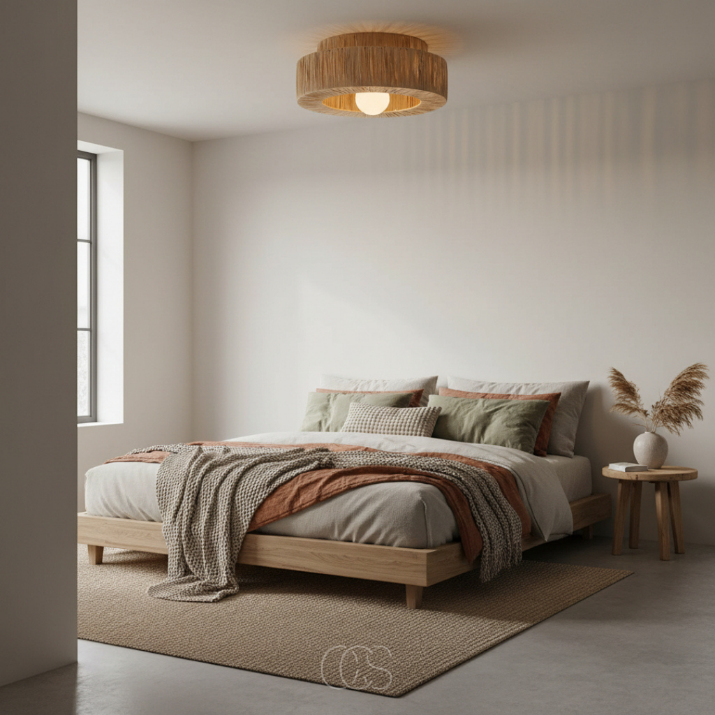 OCS - Lampada da soffitto Luna Rotan