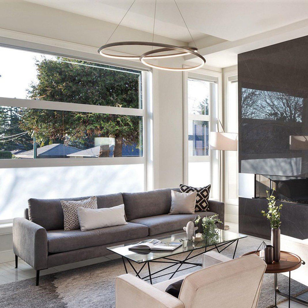 Lustra Lux Lampadario in Alluminio e Vetro Moderno
