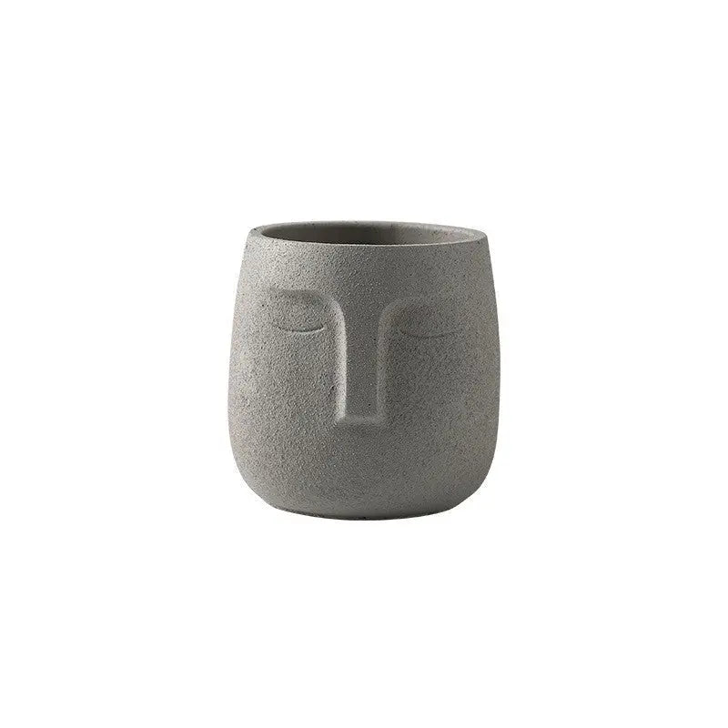 Vaso per Piante con Volto Sculptato Amra