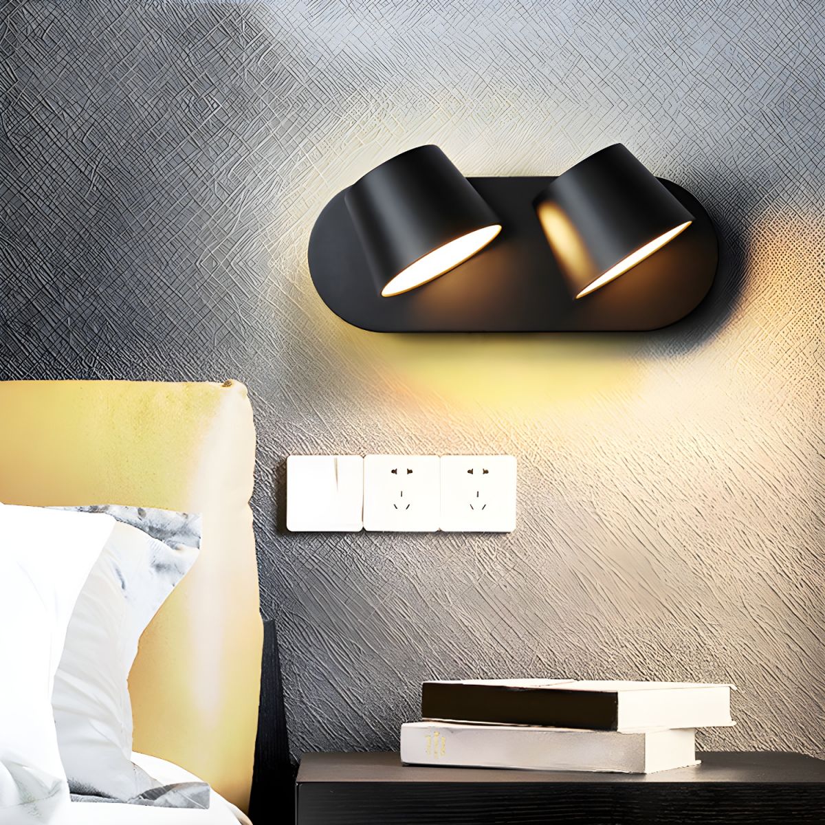 Lampada da Parete Plug-in con Testa Regolabile
