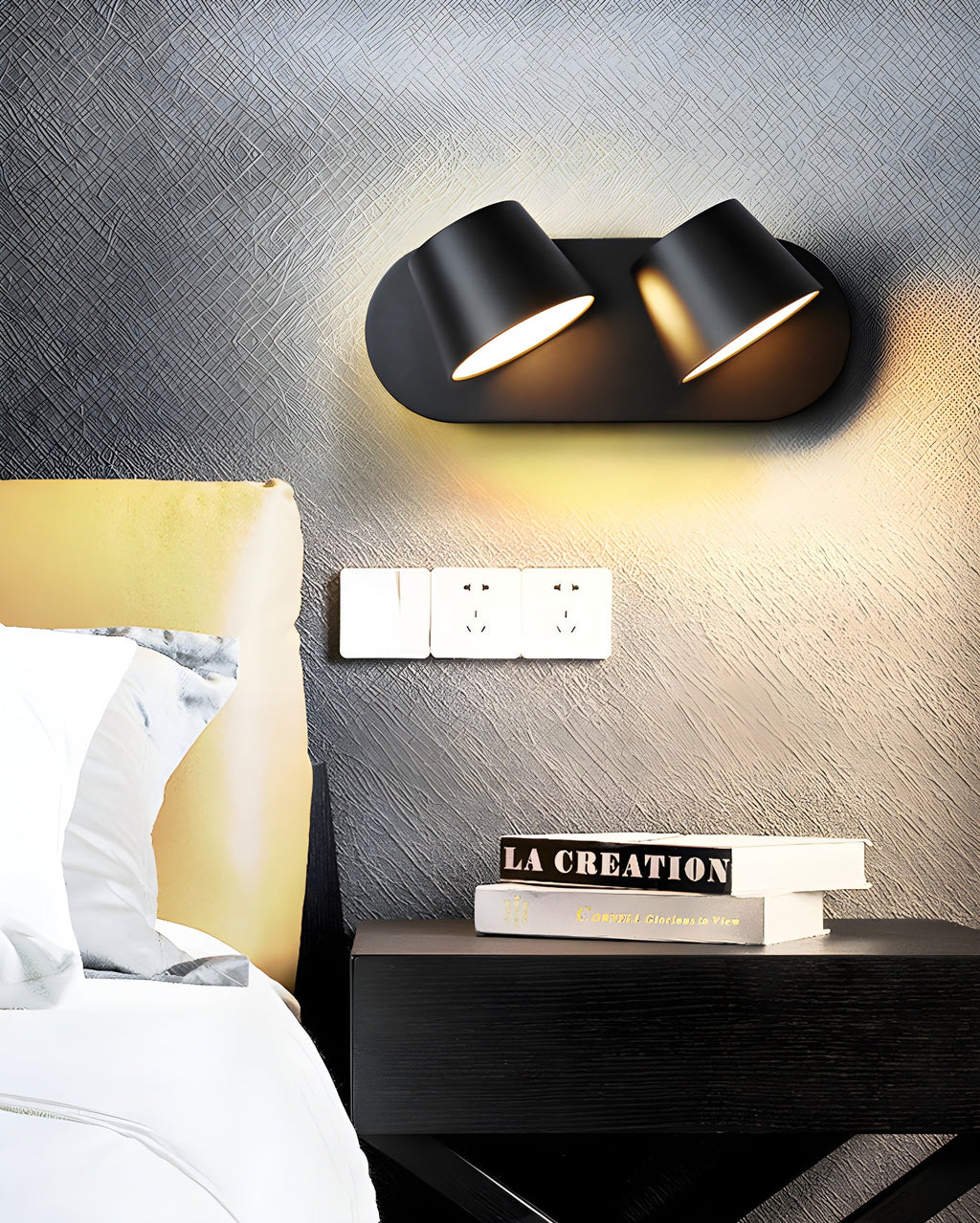 Lampada da Parete Plug-in con Testa Regolabile