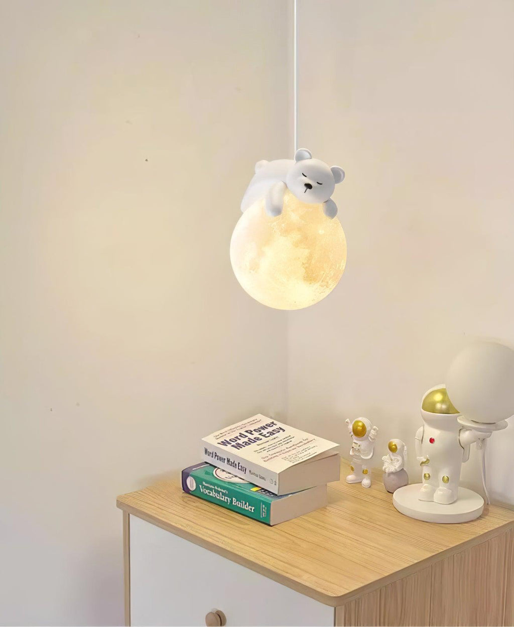Lustra Lampada a Sospensione Orso Luna Bambini Stanza