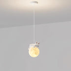 Lustra Lampada a Sospensione Orso Luna Bambini Stanza