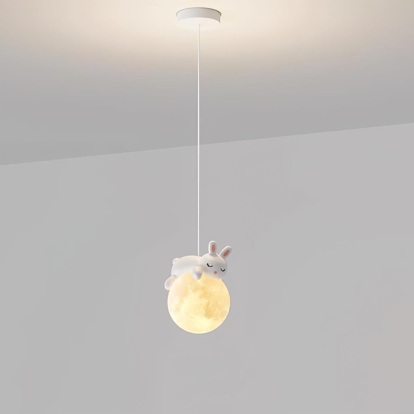 Lustra Lampada a Sospensione Orso Luna Bambini Stanza