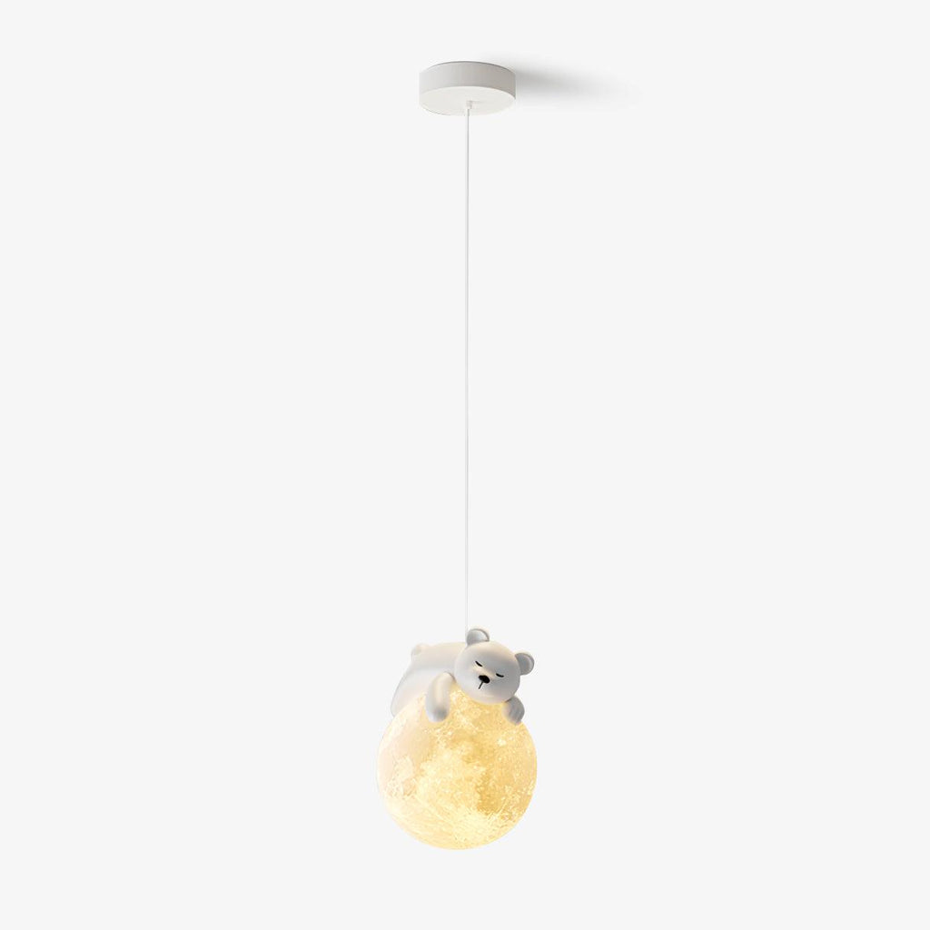 Lustra Lampada a Sospensione Orso Luna Bambini Stanza