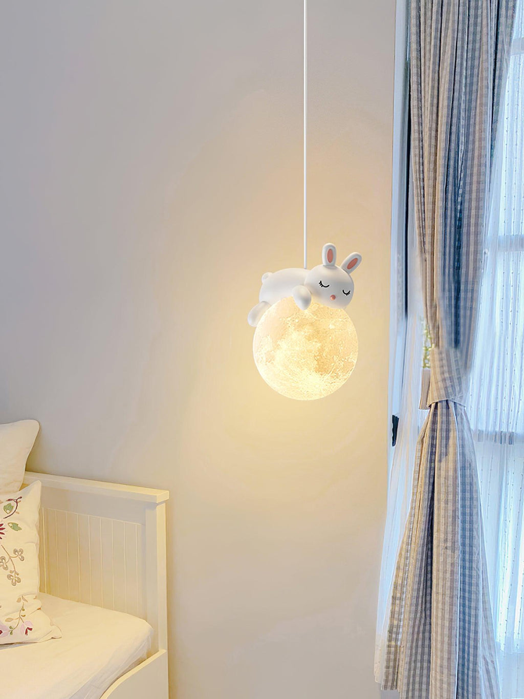 Lustra Lampada a Sospensione Orso Luna Bambini Stanza