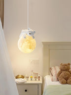 Lustra Lampada a Sospensione Orso Luna Bambini Stanza
