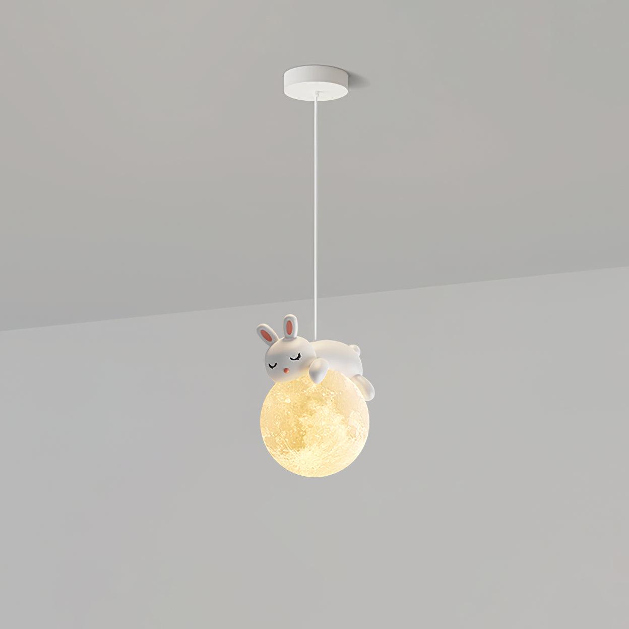 Lustra Lampada a Sospensione Orso Luna Bambini Stanza