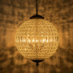 Lampadario in Cristallo Anticato a Globo