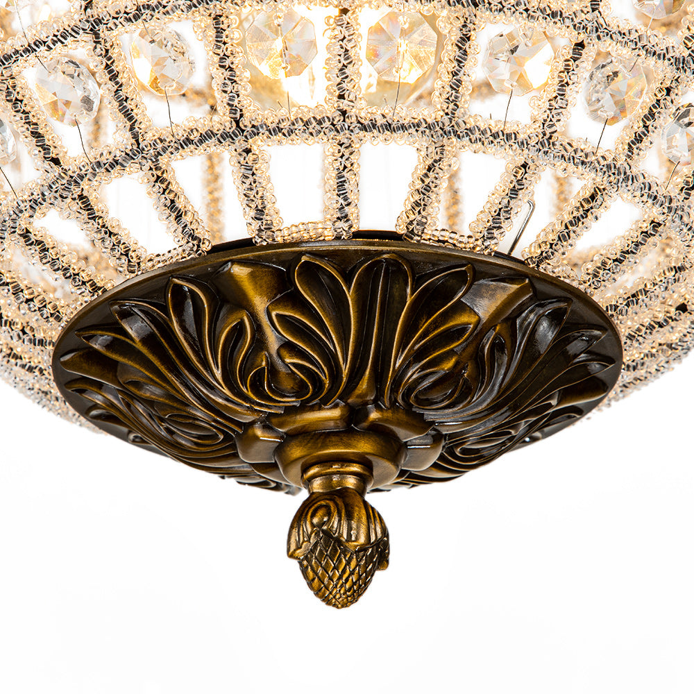 Lampadario in Cristallo Anticato a Globo