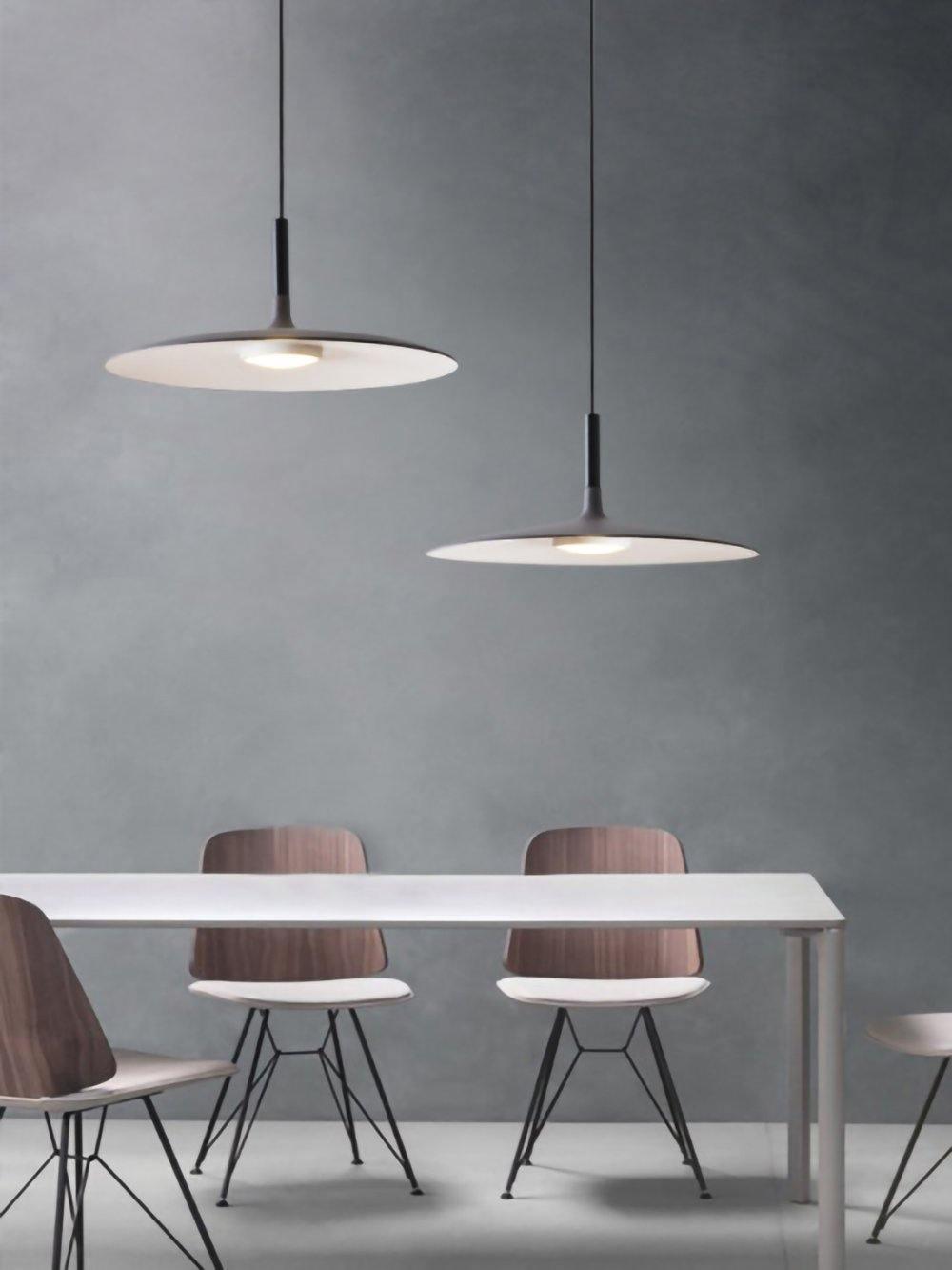 Larkin White Saucer Pendant Light